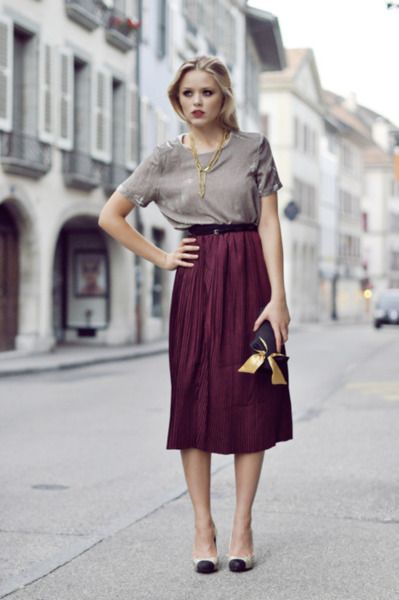 Moda Mujer:  mid length skirts