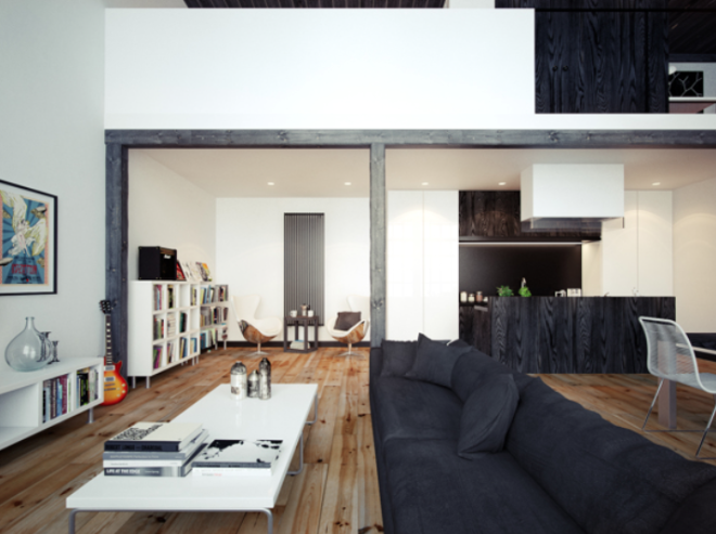 Departamento tipo loft estilo minimalista por Oskar Firek