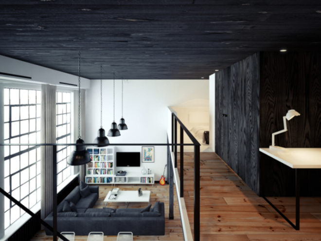 Departamento tipo loft estilo minimalista por Oskar Firek