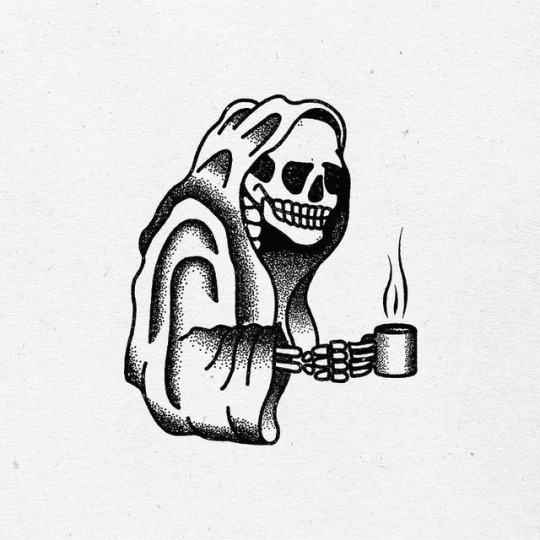 La muerte toma café