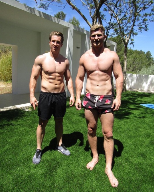 Los cuerpos marcados y musculosos de los hombres del gym